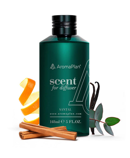 AromaPlan Hotel Scents Santal 5 Fl Oz (148ml), Home Luxury Aroma & Hotel Fragrance Diffuser Oil- Hotel Diffuser Oil for Aromatherapy- USA Made, Bigger Bottle, Bolder Aroma & Longer Lasting