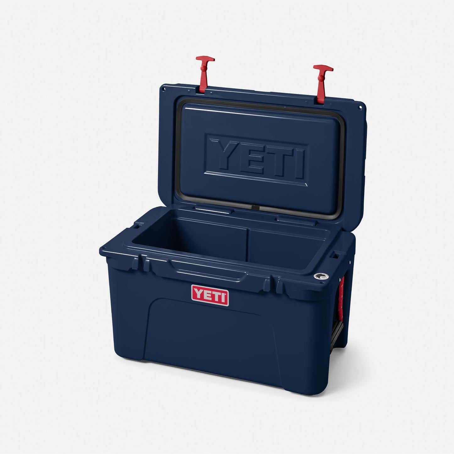 YETI Tundra 45 Cooler, Navy/Rescue Red