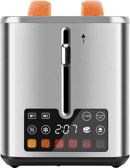 Skiennix Touch Screen Toaster - 2 Slice Stainless Steel Smart Toaster with LCD Display & 6 Shade Settings