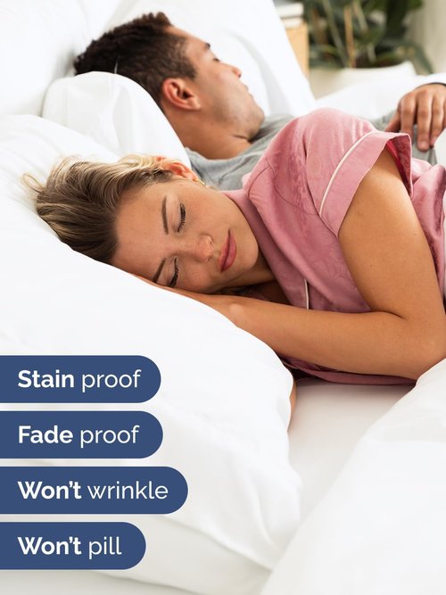 Extra Deep King Sheet Set by Comfy Hotel - 4-Piece Breathable Cooling Bed Sheets - Fits 18-24 Inch Mattresses - Ultra Soft, Wrinkle & Fade Resistant - Luxurious White Bedding