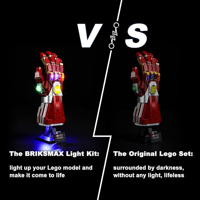 BRIKSMAX Led Lighting Kit for LEGO-76223 Nano Gauntlet(Hand Sweep Sensor Switch Version) - Compatible with Lego Marvel Building Blocks Model- Not Include The Lego Set