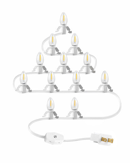 GOEBLESON Christmas Village Lights, 21Ft String Lights with 12 Warm White C7 LED Bulbs, Model W02VL05