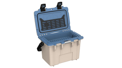 Pelican 14 Quart Personal Lunch Box Cooler - Can Cooler (Tan/Kashmir Blue)