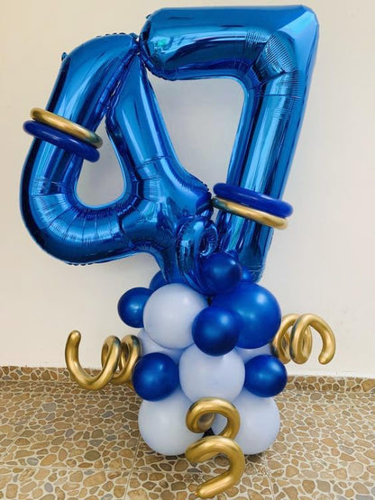 Metallic Blue Number 3 Balloon - 40 Inch 3rd Birthday Celebration Decor for Kids & Adults
