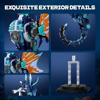 Mechanical Seahorse Building Set Compatible with Lego Model STEM Educational Creative Construction ToyOcean Creature Collector's Item Perfect Office &amp Home Décor Gift for Boys Ages 8-16 1003pcs