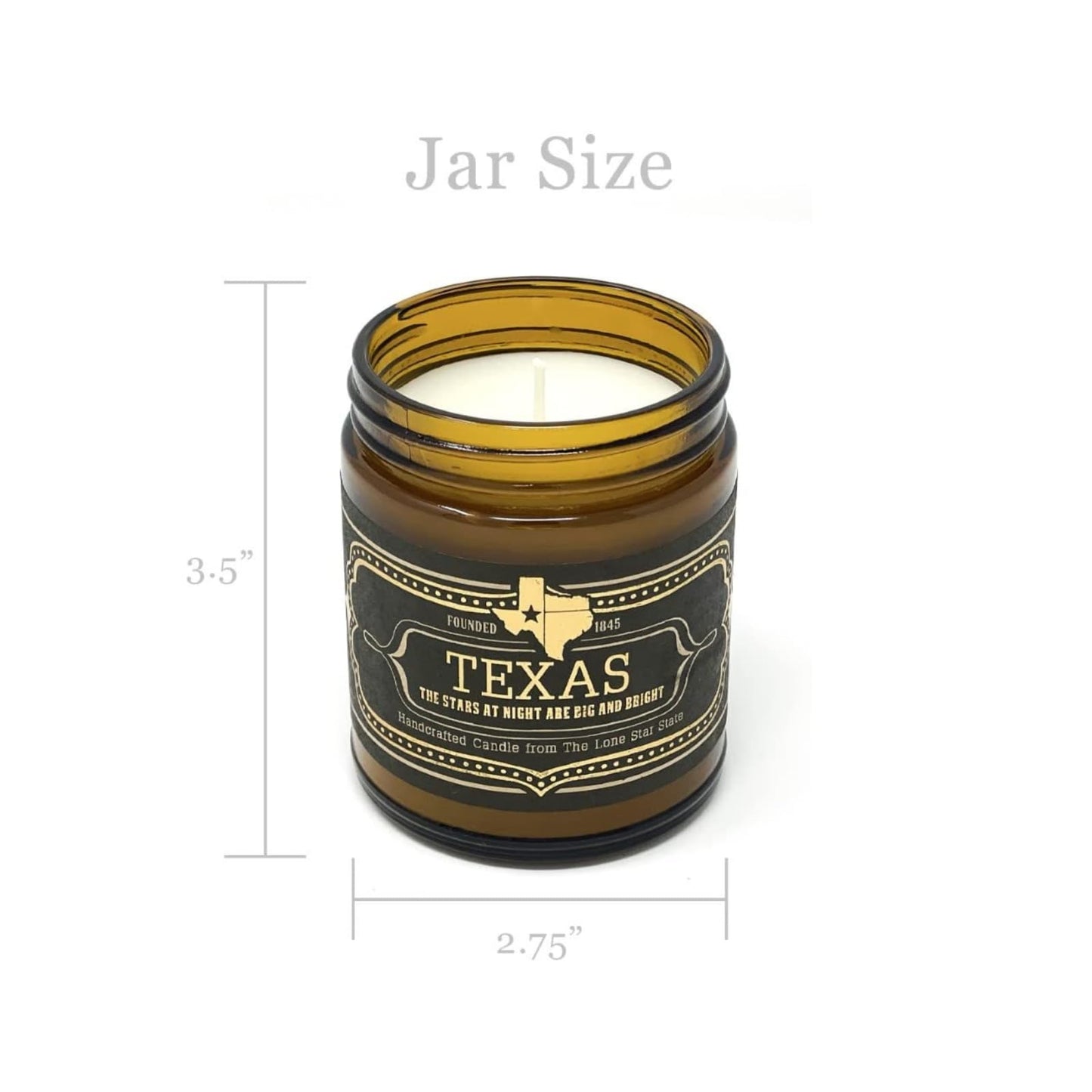 Jackson Vaughn Scented Texas Candle | Aromatherapy Long Lasting Candles Luxury Home Fragrance Decor Gifts Hand Poured Soy Wax Blend Notes Wild Sage, Vanilla, Campfire 40 Hour Burn 9oz (Texas)