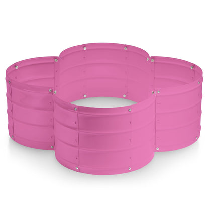 Plant & Plot Galvanized Raised Garden Beds Outdoor // 3×3×1 ft Planter Raised Beds for Gardening, Vegetables, Flowers // Large Metal Garden Box (Pink) // Patented Tool-Free Design