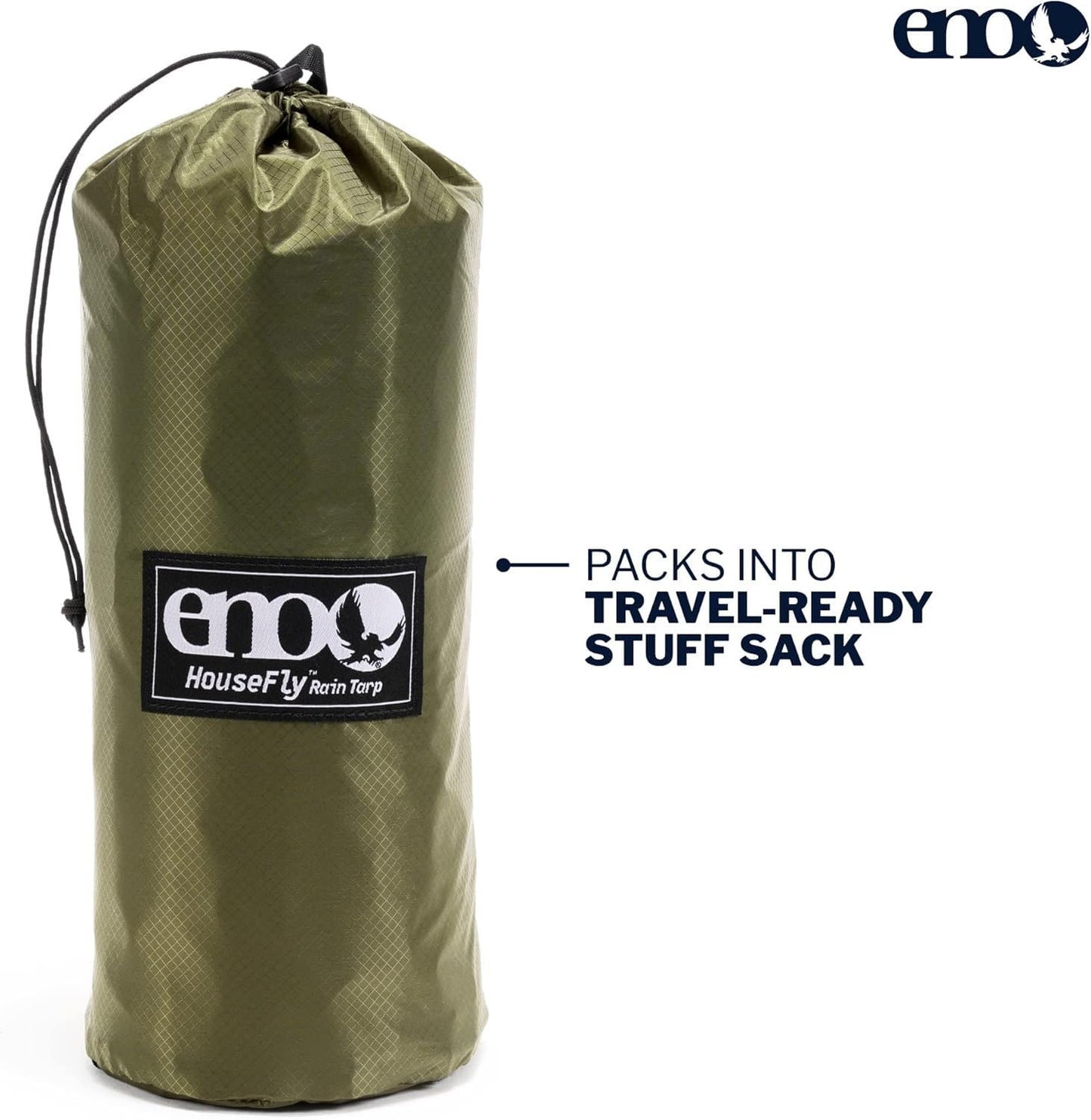 ENO HouseFly Rain Tarp - Lightweight Waterproof Tarp with Stowable Doors - for Camping, Hiking, Backpacking, Travel, a Festival, or The Beach - Lichen