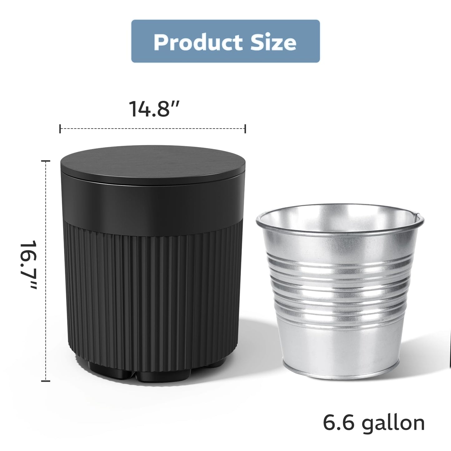 Trygoal Patio Table, 2 PCS Ice Chest Storage, Portable Outdoor Bucket Cooler, 16.65in Outdoor Cooler Side Table - 2 in 1, Ice Chest Side for Parties Picnics Beach, Black