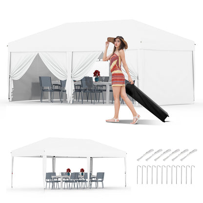 PeakPursuit 6x10 Pop Up Canopy - 3M x 6M 210D Oxford Fabric, 6 Removable Sidewalls, Easy Set-up, Waterproof, Commercial Party Tent for Outdoor, Wedding, Backyard
