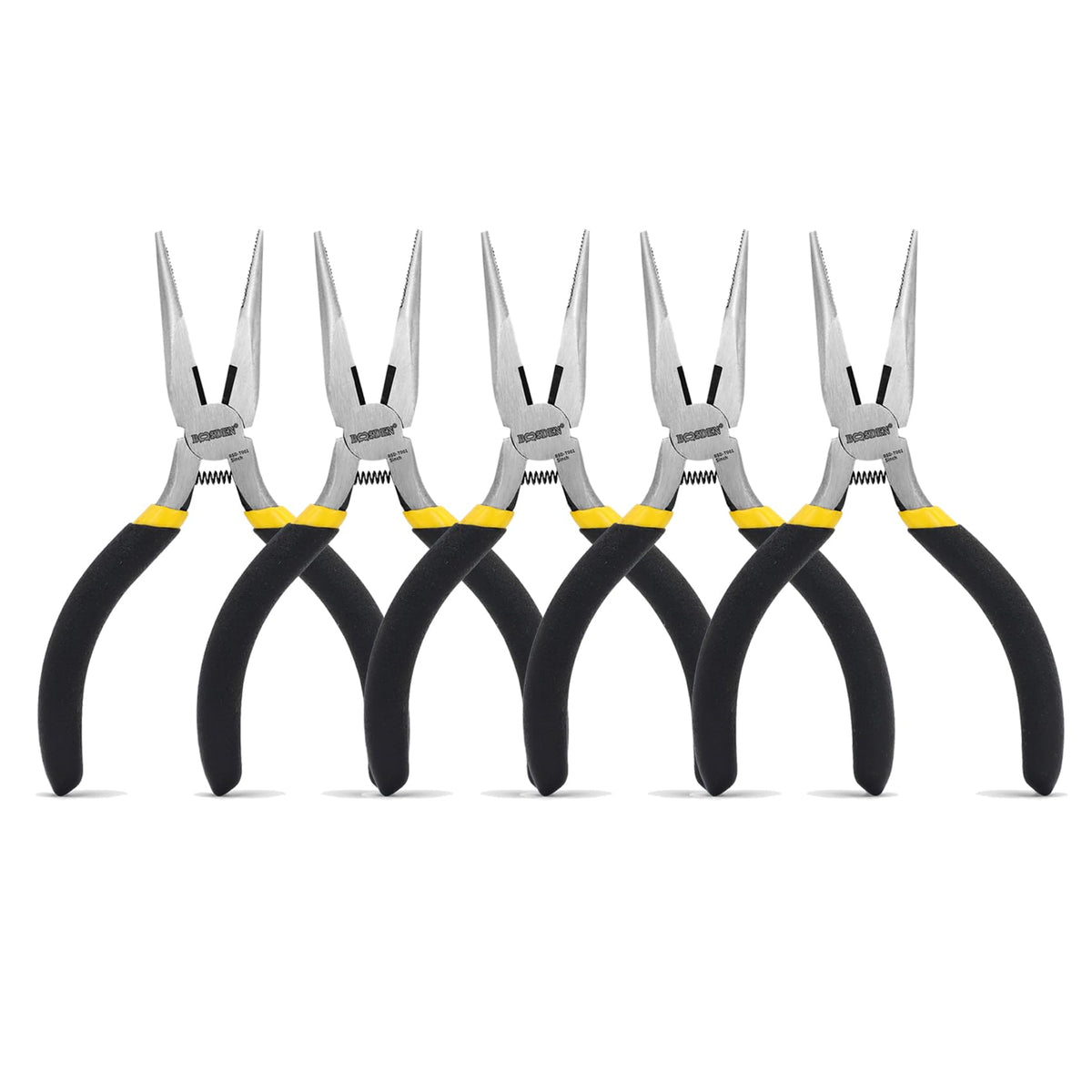 BOOSDEN 5 Pack Mini Precision Pliers Set, Small Needle Nose Pliers with Wire Cutter, Black