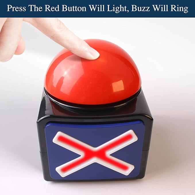 BEAN LIEVE 4Pack Game Buzzer - Quiz Trivia Lights Sound Red Game Buzzer for Adults