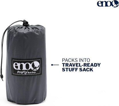 ENO, Eagles Nest Outfitters ProFly Rain Tarp, Ultralight Hammock Accessory, Charcoal