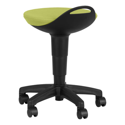 Rolling Adjustable-Height Padded Stool - Fern Green
