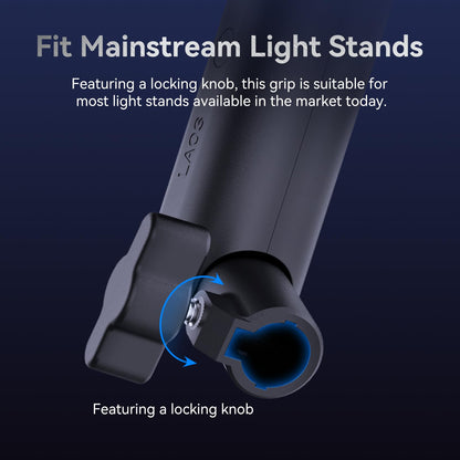 ULANZI 40W Pro RGB Portable LED Video Light w Adapter, 3400mAh Mini COB Continuous Handheld Spotlight, Ulanzi LA03 Quick Adjustment Handheld Light Stand Grip with 1/4" Screw for COB Light