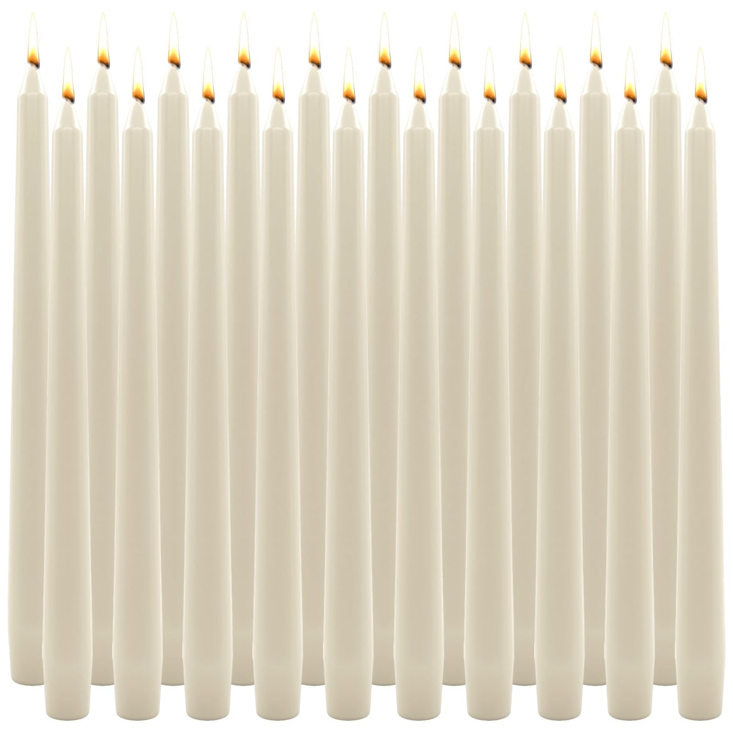 20 PCS Taper Candles: Ivory White Dripless Unscented Smokeless 10 Inch Tall Paraffin Wax Sticks with Cotton Wicks, 7-8 Hours Burning Time for Wedding Christmas Table Decor & Candlestick Holders