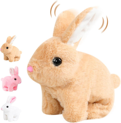 Vizela Realistic Rabbit Toy - Interactive 7'' Plush Bunny with Lifelike Movements | Perfect Easter Gift (Brown)