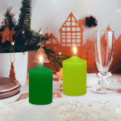 Unscented Color Pillar Candles Set of 12-2x3 inch - Dripless and Smokeless Large Pillar Candles, 20-Hours Long Burning Time Paraffin Candle for Dinner Table, Christmas and Home Deco