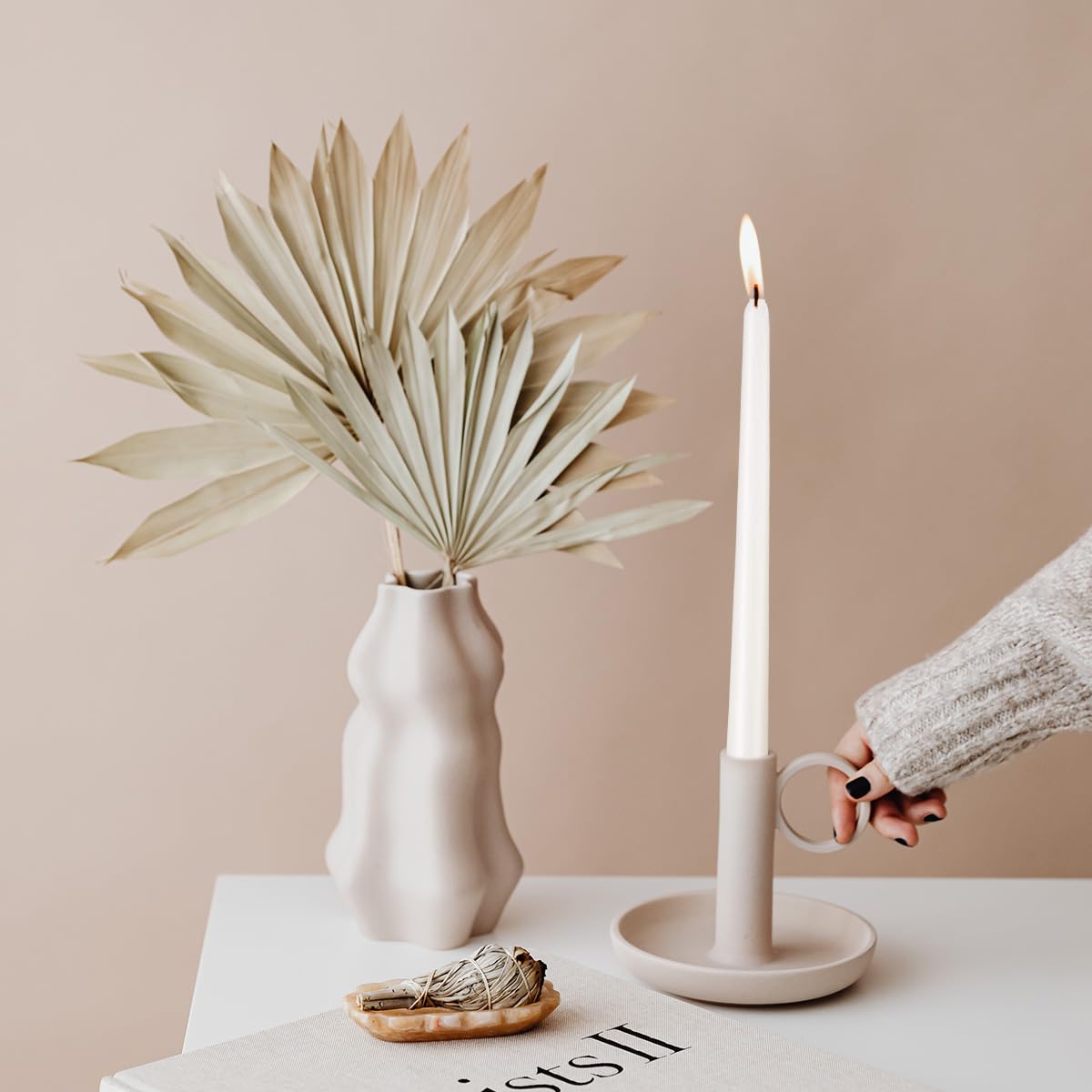 20 Pack Tall White Taper Candles, 10 inch (H) Dripless, Unscented Dinner Candle, Smokeless Taper Candles, Paraffin Wax with Cotton Wicks, 8 Hours Burn Time