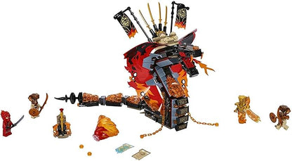 LEGO NINJAGO Fire Fang 70674 Snake Action Toy Building Set with Stud Shooters and Ninja Minifigures Characters Perfect for Group Play (463 Pieces)