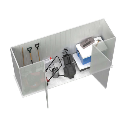 ABSCO Space Saver Metal Garden Shed 10 Ft. x 2.5 Ft. Surfmist