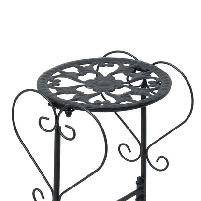 GXFCHYL Metal Plant Stand Indoor & Outdoor Wrought Iron Plant Stands Flower Pot Holder Shelf for Multi Plants, Flower Holder Racks for Patio Garden, Living Room, Corner Balcony (4 Tier)