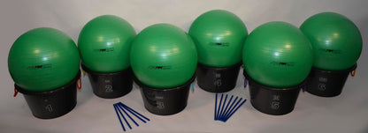 Sportime Drum-N-Store Buckets, 18 x 12 Inches, Black, Set of 6