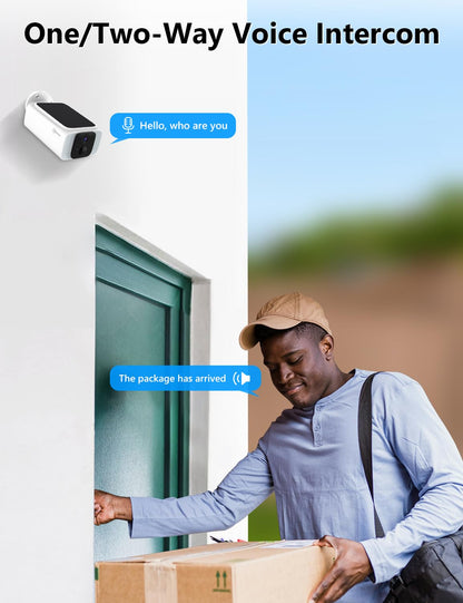 Lifetime Free Data 4G LTE Cellular Solar Security Camera Wireless Outdoor No Monthly Fees, No WiFi Solar Powered Surveillance Camera with Night Vision,Two-way Audio,Siren & Intelligent Spotlight