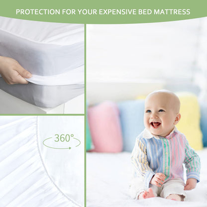 Waterproof Mattress Protector Twin Size, Skin Friendly and Breathable Twin Mattress Cover for Kids, Viscose Jersey Mattress Pad with 14" Deep Pocket,10 Pack