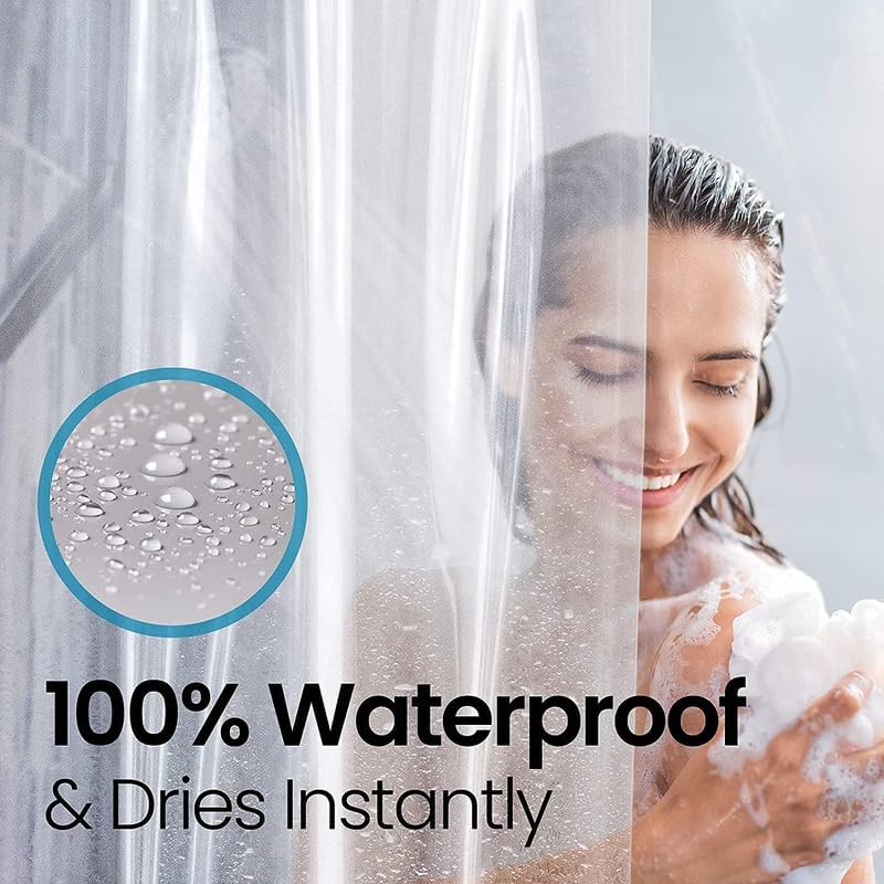 LiBa Waterproof Shower Curtain - Premium Non-Toxic PEVA with Rust-Proof Grommets | Heavy Duty 72x84 Clear