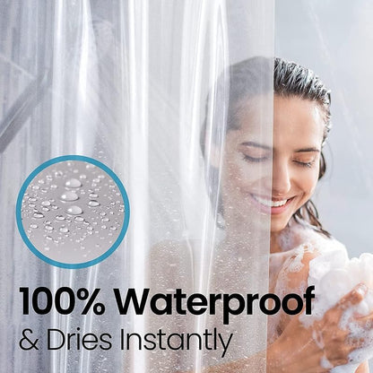 LiBa Waterproof Shower Curtain - Premium Non-Toxic PEVA with Rust-Proof Grommets | Heavy Duty 72x84 Clear