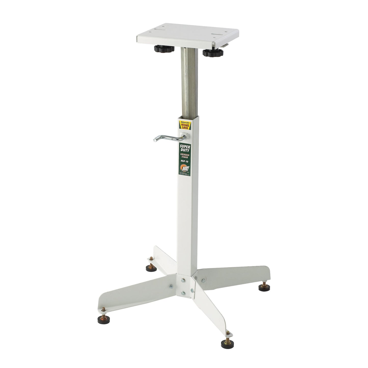 HTC Bench Grinder Stand Adjustable Height From 25 to 41 Inch Heavy Duty 500 lb Capacity Universal Power Tool Stand White HGP-10