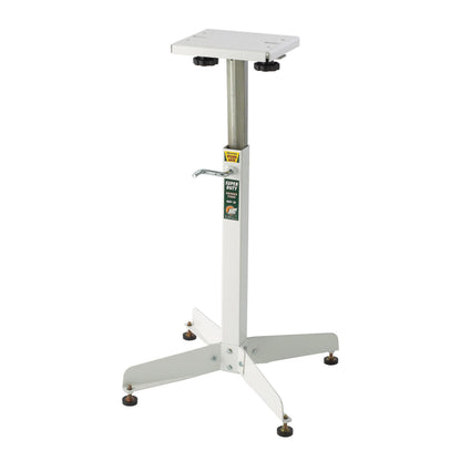 HTC Bench Grinder Stand Adjustable Height From 25 to 41 Inch Heavy Duty 500 lb Capacity Universal Power Tool Stand White HGP-10