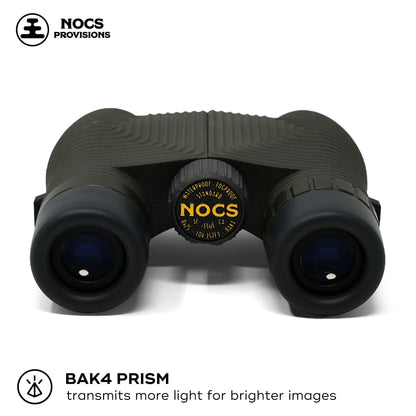 Nocs Provisions Standard Issue 8x25 Waterproof Binoculars, 8X Magnification, Bak4 Prism, Wide View Multi-Coated Lenses for Bird Watching, Hiking & Backpacking - Charcoal Black