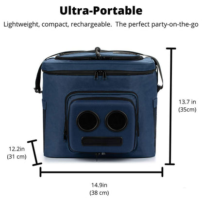 The #1 Cooler with Speakers on Amazon. 20-Watt Bluetooth Speakers for Parties/Festivals/Boat/Beach. Rechargeable, Works with iPhone & Android (Blue)