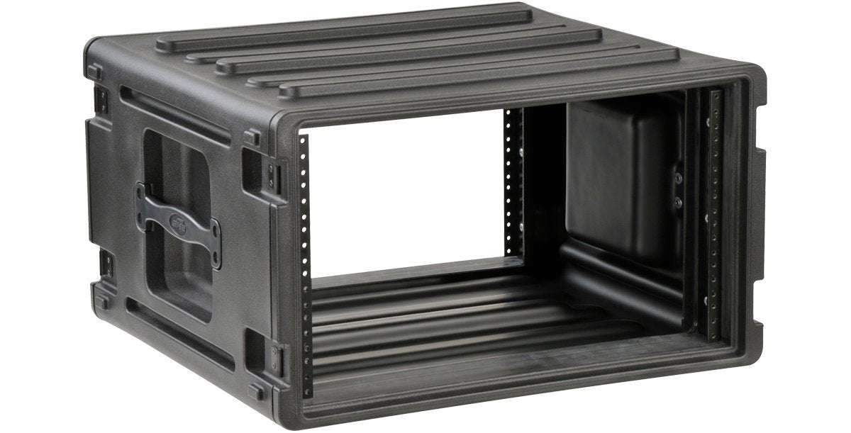 SKB 6U Roto Rack Case - Durable Polyethylene Gear Protector, Stackable, Waterproof with Twist Latches & Rubber Feet for Musicians, DJs, and A/V Equipment - Secure Transport & Storage Solution