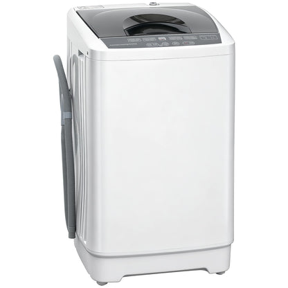 HOMCOM Portable Washing Machine, 1.3 Cu. Ft. Compact Washer with 8 Programs, 6 Water Levels, LED Display, Child Lock, Drain Pump, 9.9lb Full Automatic Washing Machine for Apartments, Dorms, RVs, White