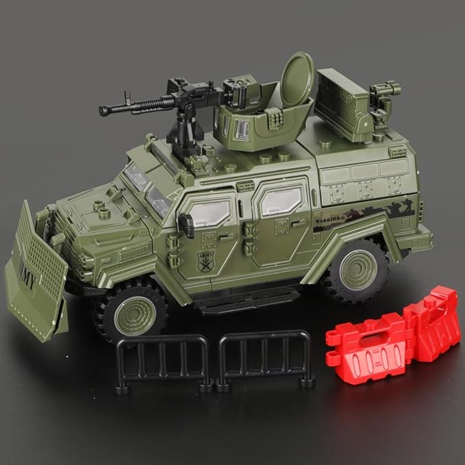 4 in 1 Armored Vehicle Building Block Military Vehicle Building Brick Toys Army Car Model Toys Gifts for Boys Age 8-12 (Green)