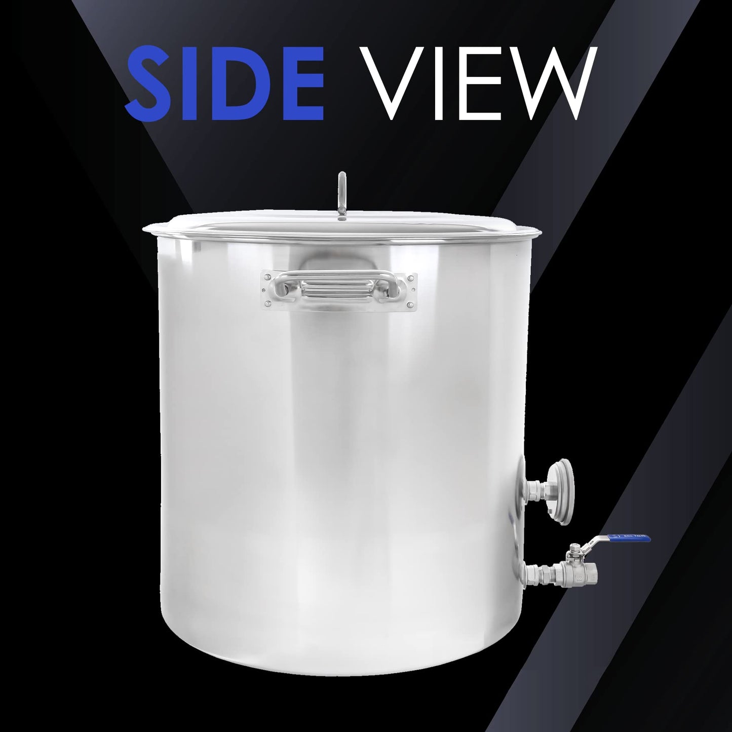 CONCORD Stainless Steel 60 QT Home Brew Kettle Stock Pot + Concord Deluxe Banjo Single Propane Burner, 200,000 BTU Portable Outdoor Stove