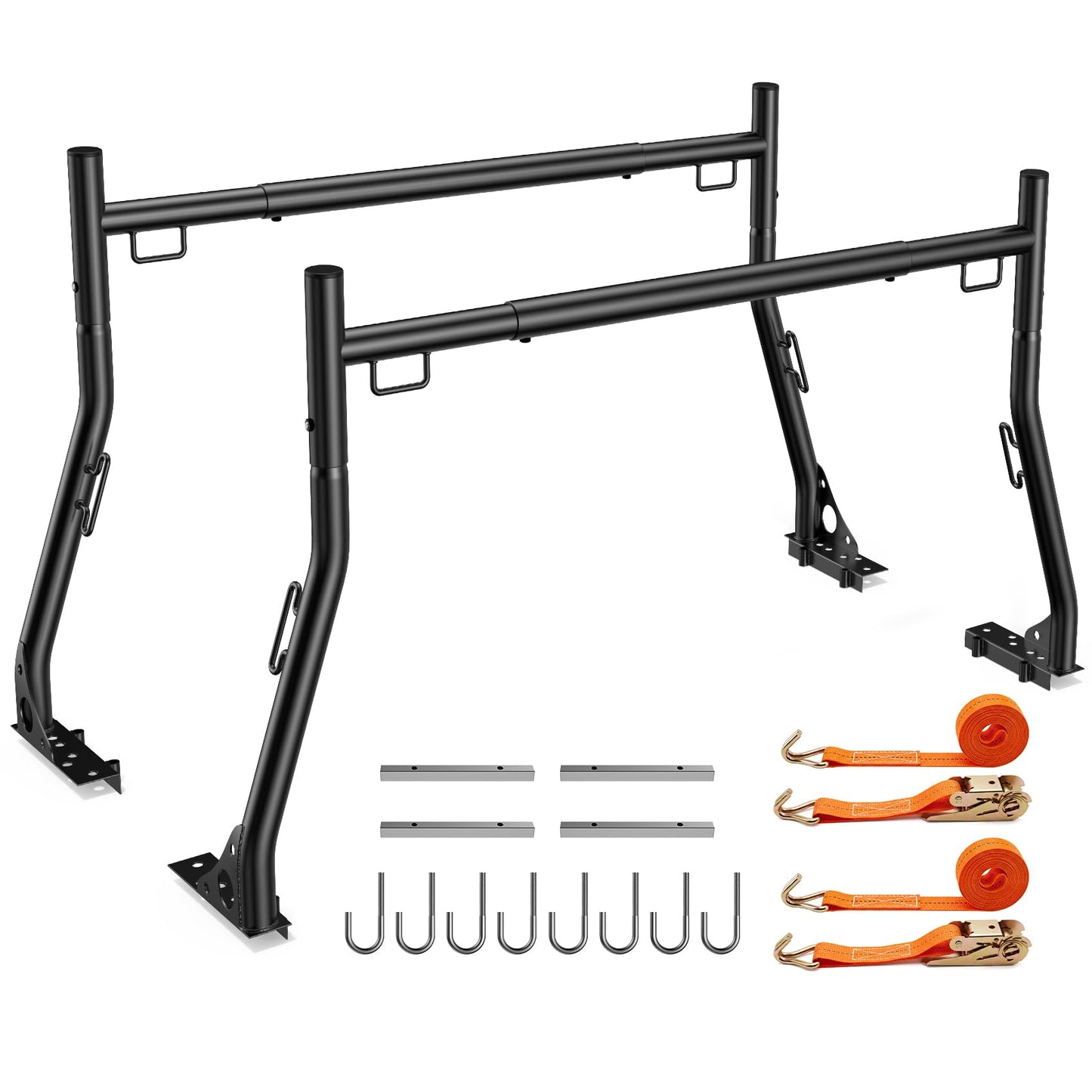 JY PERFORMANCE Truck Ladder Racks 800Ibs Capacity Extendable Pick-up Truck Bed Ladder Rack, Universal Heavy Duty (NO Drilling)