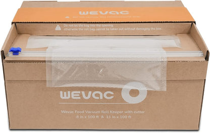 Wevac Food Vacuum Seal Roll Keeper - 8''x100' & 11''x100' BPA-Free Bags for Meal Prep & Storage