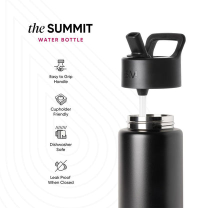 Simple Modern Kids Summit Water Bottle with Straw Lid | 14oz Stainless Steel Cup Insulated Tumbler for Toddlers, School | Rainbow Spark