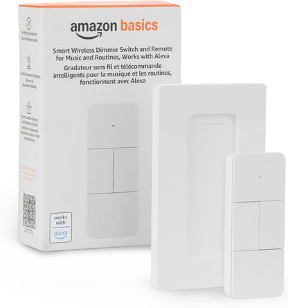 Amazon Basics Smart Dimmer Switch and Remote for Music and Routines, Compatible Echo Devices Required, Works with Alexa Only