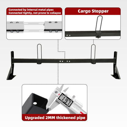hightall Van Ladder Rack with Roller,Adjustable Length 50-61" Van Roof Rack with Cargo Stoppers,Compatible with Ford Transit150/250/350,Enclosed Trailer,Drilling Required