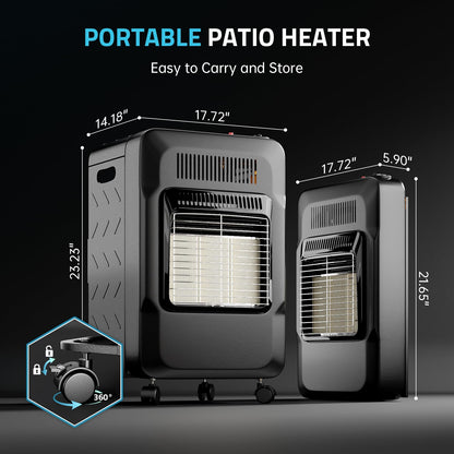 PAULINN Propane Heater Indoor Outdoor Patio Heaters 6000 to 18000 BTU 3 Modes for Patio, Garage, Camping, Shop