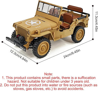 1:14 Scale Military Remote Control Car RC Crawler 2.4G 4WD Off Road Jeep RC Truck with LED Lights and Sound Effects Rock Climbing Vehicle for Adults (Yellow 2 Batteries)
