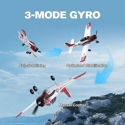 Fms 410mm T-28 RC Plane for Beginners – Easy to Fly with 3 Flight Modes and One-Key Return Durable EPP Foam and Prop Guard Ready to Fly RTF Remote Control Aircraft for Adults