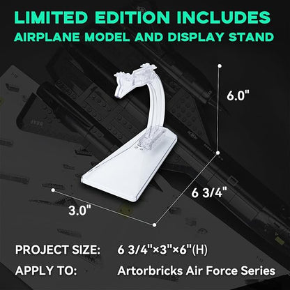 ArtorBricks SR-71 Reconnaissance Blackbird Airplane Military Building Set with Display Stand - 183Piece Model Kit for Adults Collectors &amp Hobbyists