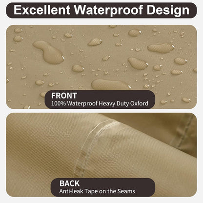 PureFit Waterproof Outdoor Chair Covers - 2 Pack for Patio Furniture | Fits Up to 28"W x 30"D x 31"H, Camel