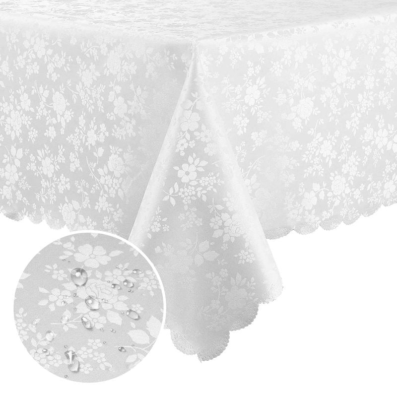 Smiry Rectangle Table Cloth, Waterproof Heavy Duty Vinyl Tablecloths, Wipeable Washable Table Cover for Kitchen and Dining Room (White, 70" X 120")